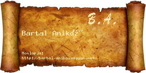 Bartal Anikó névjegykártya