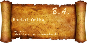 Bartal Anikó névjegykártya