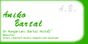 aniko bartal business card
